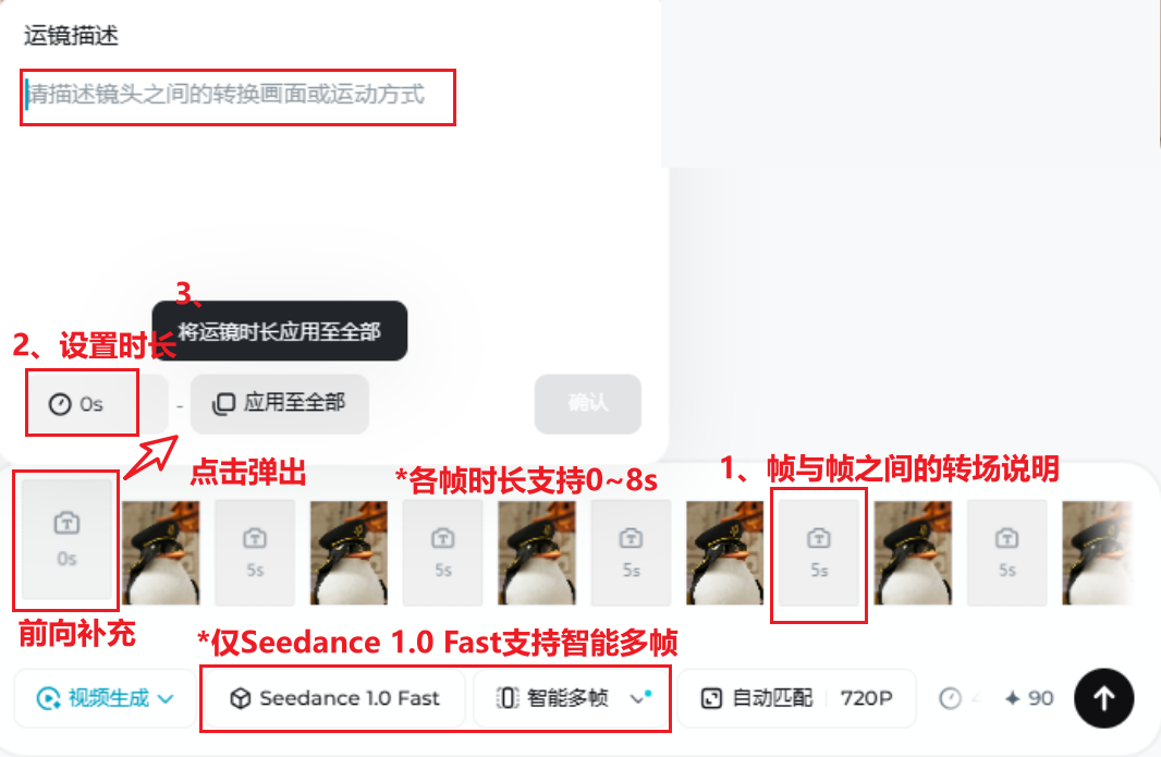 AI视频：智能多帧参考界面